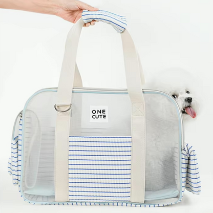 Chic Stripe Pet Carrier Bag