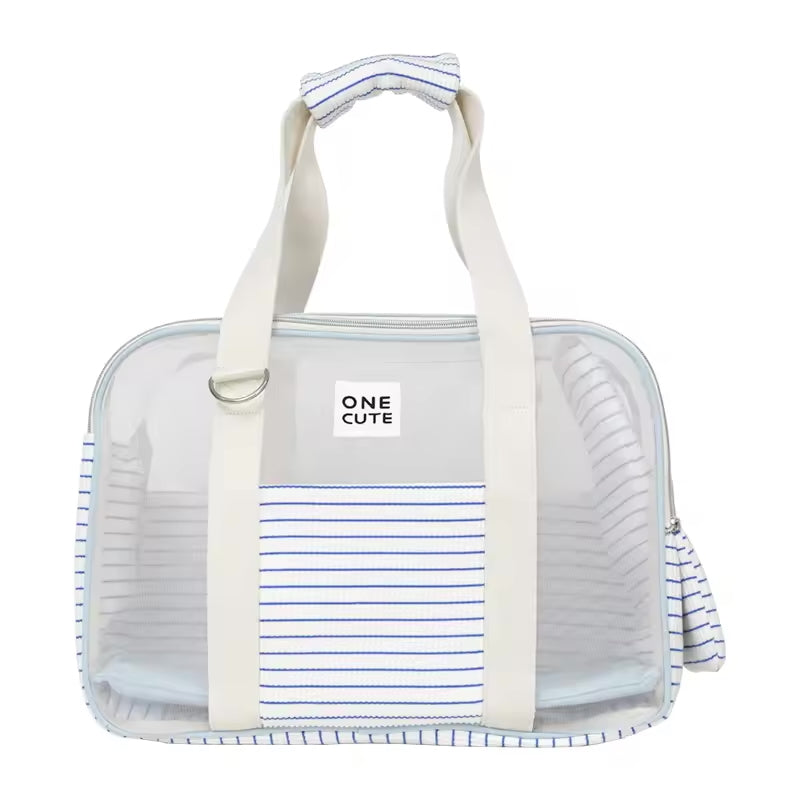 Chic Stripe Pet Carrier Bag