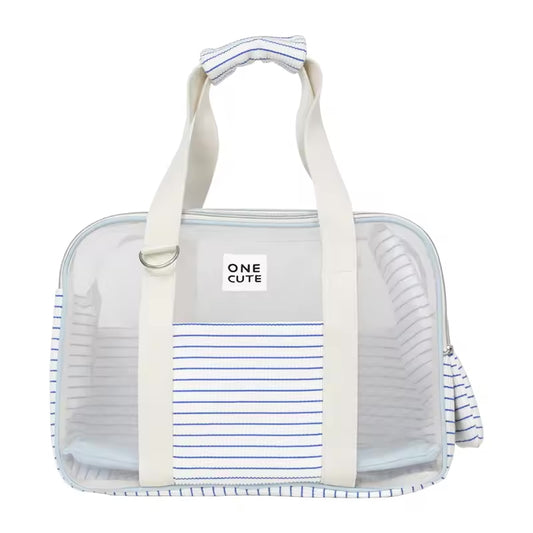 Chic Stripe Pet Carrier Bag